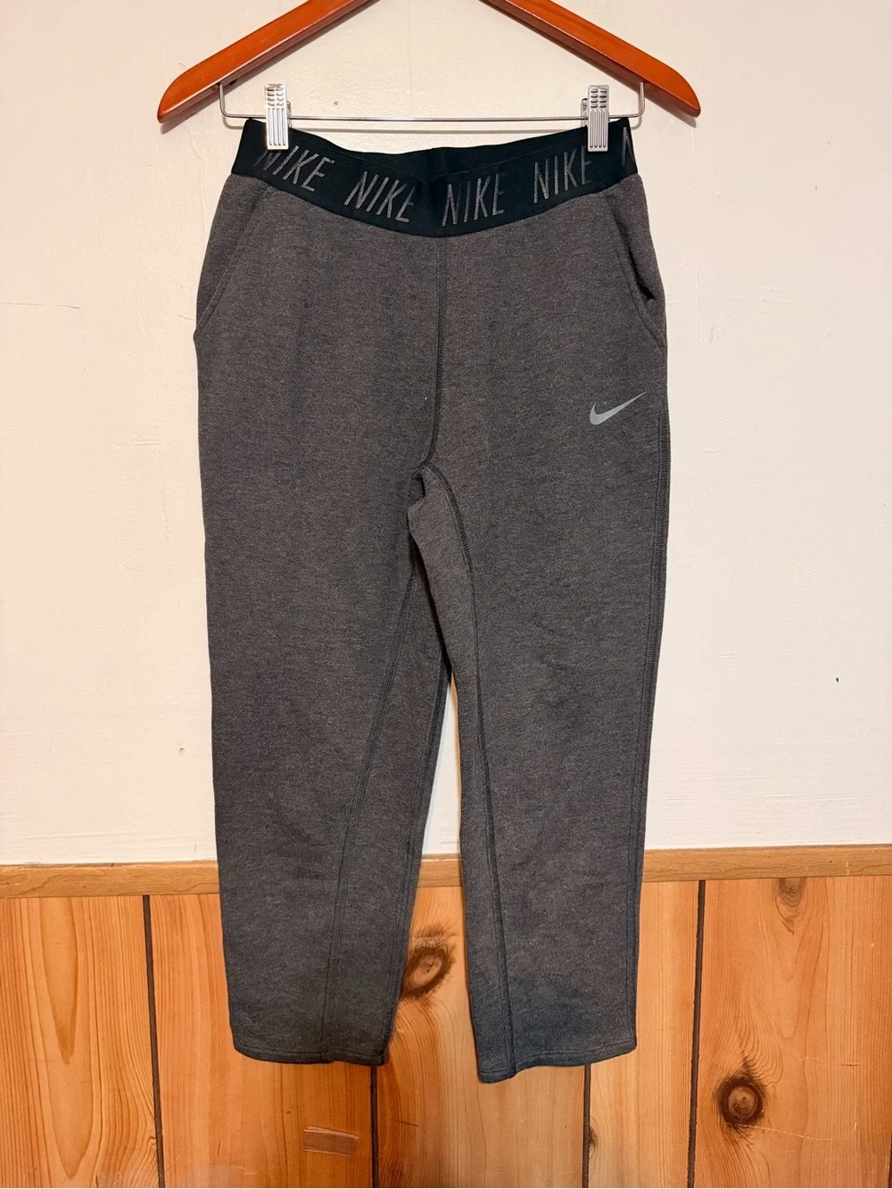 Nike Dark Gray Logo Elastic-Waist Track Joggers